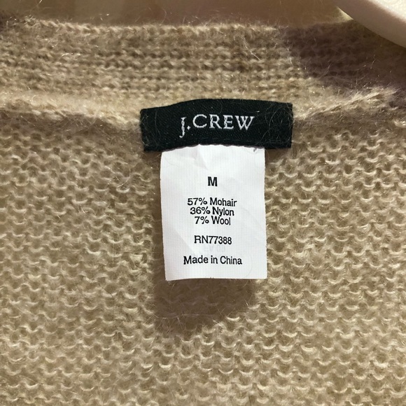 J Crew Mohair Wool Blend Cardigan Size M Collegiate 3 stripe - Picture 3 of 6